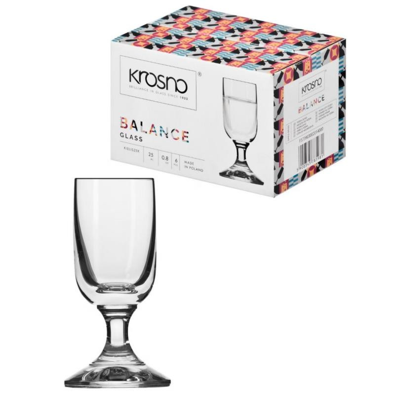 Kieliszki do wódki 25ml 6szt Krosno Balance